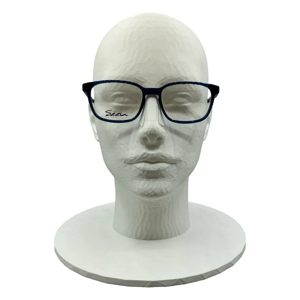 Seen SNOJ0002 CC00 Blue Square Eyeglasses Frames 46-15-125 Kids Unisex